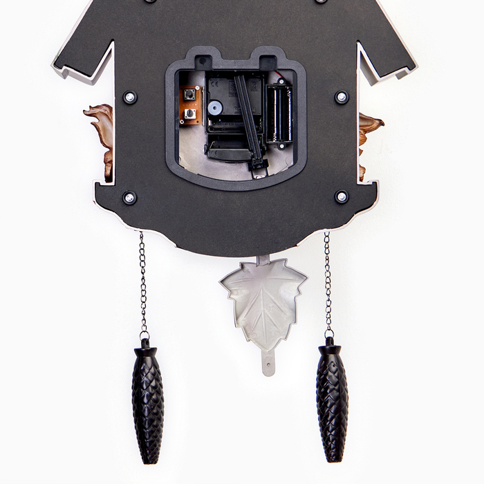 Часы настенные интерьерные большие с кукушкой "Белочки", бесшумные, 53 х 7 х 35 см