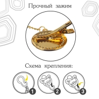 Соска - пустышка силиконовая ортодонтическая &laquo;BOSS&raquo;, от 6 мес., с колпачком + держатель - цепочка, цвет черный/золото, стразы