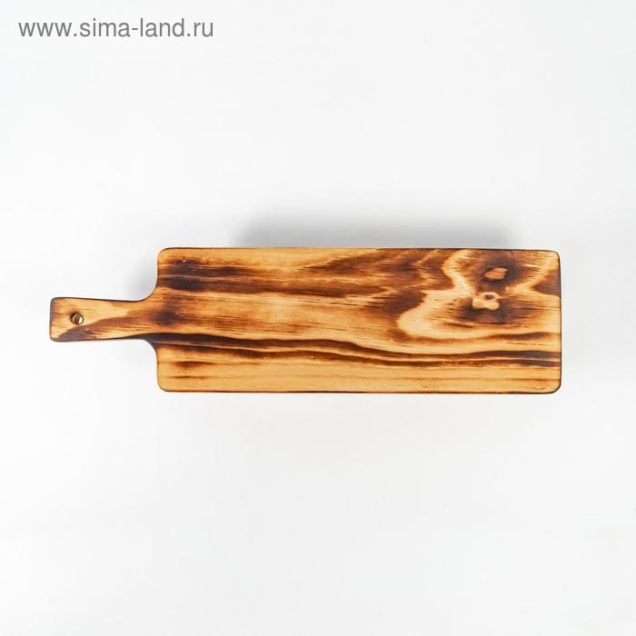 Доска деревянная разделочная, для подачи на ножках из натурального кедра Mаgistrо, 38&times;10,5&times;6,5 см, с ручкой, обожжённая