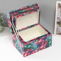 Шкатулка картон сундучок "Волшебные цветы" набор 3 шт 26х18х16,5 24х16х14,5 22х14х12,7 см Шкатулка картон сундучок "Волшебные цветы" набор 3 шт 26х18х16,5 24х16х14,5 22х14х12,7 см