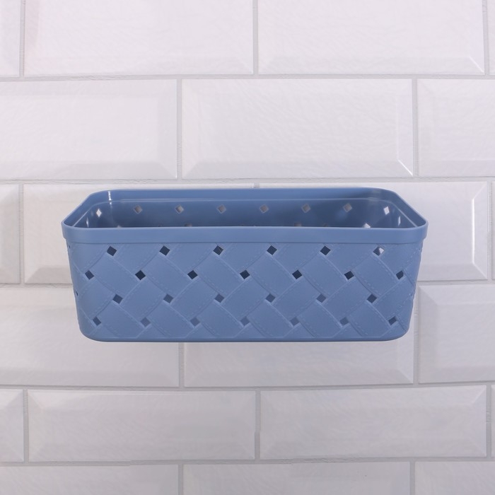 Органайзер для хранения, навесной, 1 секция, с клеевыми крючками, 21,5 × 11,5 × 7,5 см, цвет МИКС Органайзер для хранения, навесной, 1 секция, с клеевыми крючками, 21,5 × 11,5 × 7,5 см, цвет МИКС