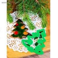 Форма для печенья &laquo;Ёлочка&raquo;, вырубка, штамп, 8,5&times;8 см, цвет зелёный