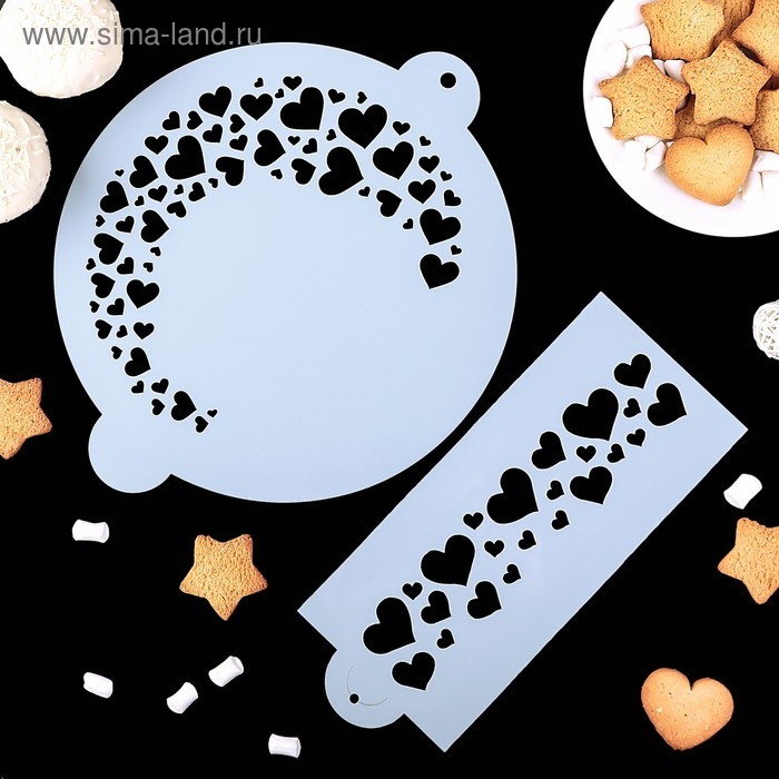 Трафарет кондитерский для украшения выпечки, 2 шт, 23&times;23 см