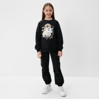 Свитшот детский MINAKU, цвет чёрный, рост 146 см Свитшот детский MINAKU, цвет чёрный, рост 146 см