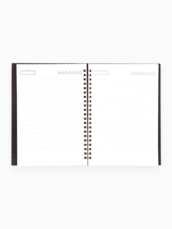 Ежедневник в мягкой обложке А5, 60 л. На скрытом гребне "Черный"