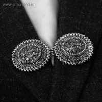 Зажим для кардигана &laquo;Овал&raquo; в рамке, цвет серый в чернёном серебре