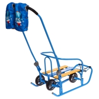 Санки &laquo;Ветерок 7 универсал&raquo;, с рукавичками, цвет голубой