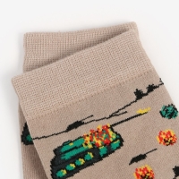 Носки мужские, цвет хакки бежевый/танки, размер 42-43