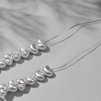 Бусины пластиковые на нити «Жемчуг» 9×6 мм, (набор 160 шт.), цвет белый Бусины пластиковые на нити «Жемчуг» 9×6 мм, (набор 160 шт.), цвет белый