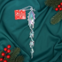 Ёлочная игрушка «Зимнее волшебство. Завитая сосулька» пластик, 22х3,5 см, прозрачный Ёлочная игрушка «Зимнее волшебство. Завитая сосулька» пластик, 22х3,5 см, прозрачный