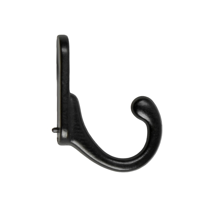 Крючок мебельный ТУНДРА TKO006, однорожковый, черный, 5 шт TMP