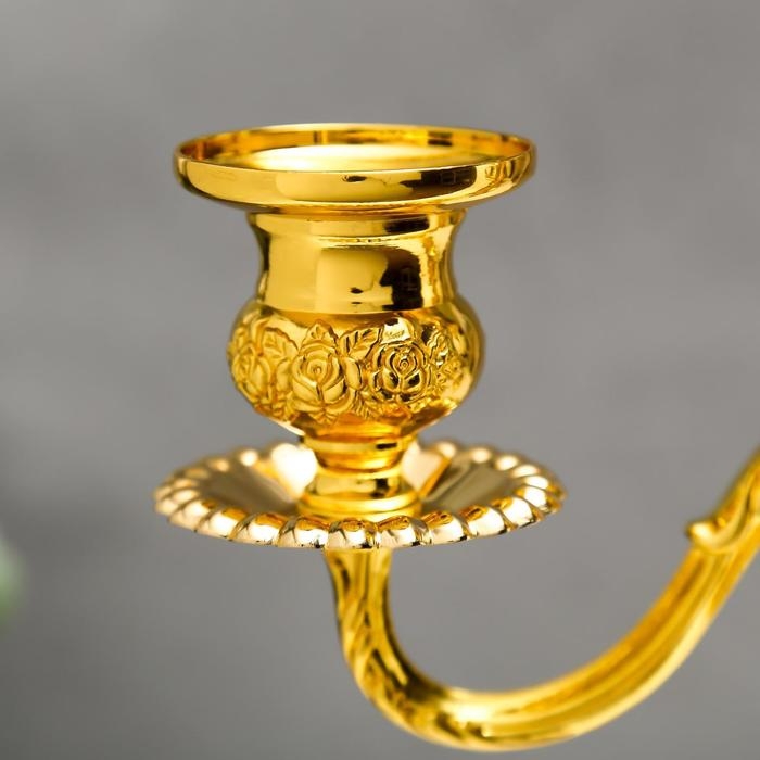 Металлический подсвечник на 3 свечи &laquo;Канделябр. Орнамент из роз&raquo;, 36&times;31.5&times;12.5 см