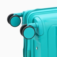 Чемодан 20", PP, 38*22*56, отд на молнии, код замок, 4 колеса, зеленый