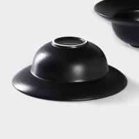 Тарелка фарфоровая для пасты Magistro Carbon, d=19,5 см, цвет чёрный