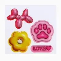 Объёмные 3D стикеры на телефон &laquo;Любовь&raquo;, 4 шт, 3 х 3 см