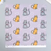 Бумага для скрапбукинга "Котики" плотность 180 гр 30,5х32 см