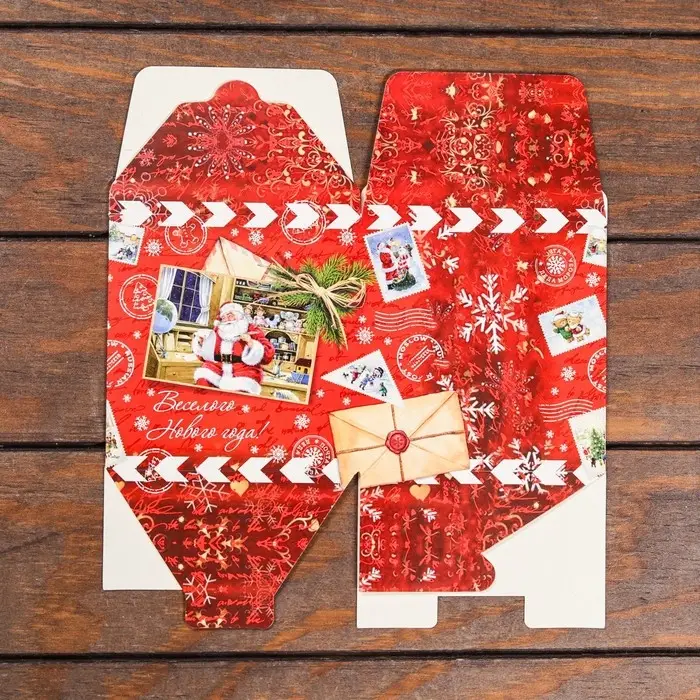 Коробка складная, подарочная новогодняя &laquo;Подарок&raquo; 12&times;12&times;12 см