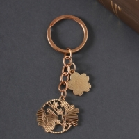 Брелок металл, эмаль "Зайка и сакура" 9 см