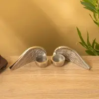 Подсвечник на 2 свечи "Крылья ангела" алюминий 30,5х6,5х7,5 см