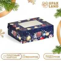 Коробка подарочная новогодняя складная &laquo;Игрушки&raquo;, 10&times;8&times;3.5 см