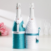 Украшение для шампанского "Волна", бирюза Украшение для шампанского "Волна", бирюза