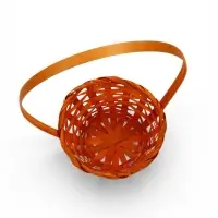 Корзина плетеная 13 х 13 х 9,5 см, ручка h=21 см, оранжевый