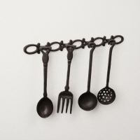 Набор фигурок настенных &laquo;Кухонная утварь&raquo;, 5 предметов, панно чугун, 22&times;33&times;3 см