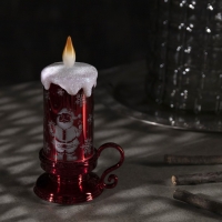 Светодиодная фигура &laquo;Свеча с Дедом Морозом&raquo; 9 &times; 15 &times; 7 см, пластик, батарейки AG13х3 (в комплекте), свечение тёплое белое