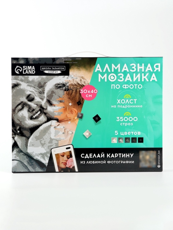 Алмазная мозаика по фото с полным заполнением &laquo;Gray&raquo;, на холсте с подрамником, 30 х 40 см