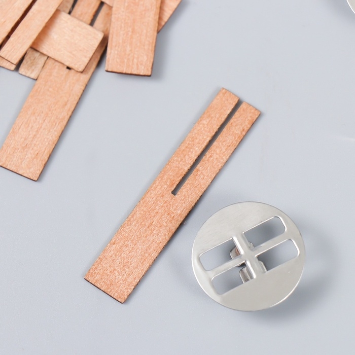 Фитиль с держателем двойной для свечи дерево набор 5 шт 1х5 см Фитиль с держателем двойной для свечи дерево набор 5 шт 1х5 см