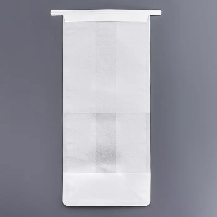 Пакет бумажный, с окном, прямоугольное дно, белый, 13&times;10&times;28 см