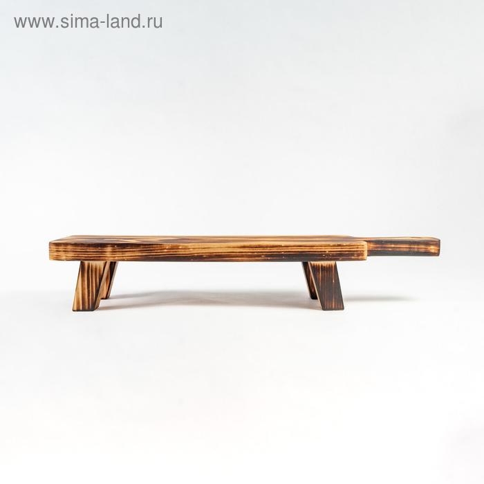 Доска деревянная разделочная, для подачи на ножках из натурального кедра Mаgistrо, 38&times;10,5&times;6,5 см, с ручкой, обожжённая