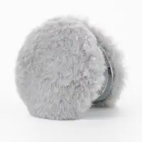 Зеркало складное &laquo;Мех&raquo;, d=8 см, с увеличением, с искусственным мехом, серое