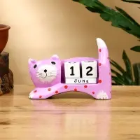 Календарь настольный &laquo;Кошка&raquo;, 14&times;4&times;10 см, дерево, сиреневый