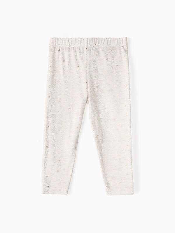 Леггинсы (лосины) детские KAFTAN "Сердечки" р. 34 (122-128 см), бежевый