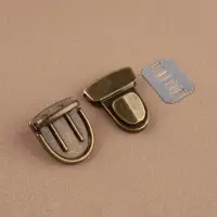 Застёжка для сумки, 4&times;3 см, цвет бронзовый