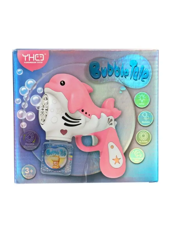 Генератор мыльных пузырей "Дельфинчик", световые эффекты, работает от батареек