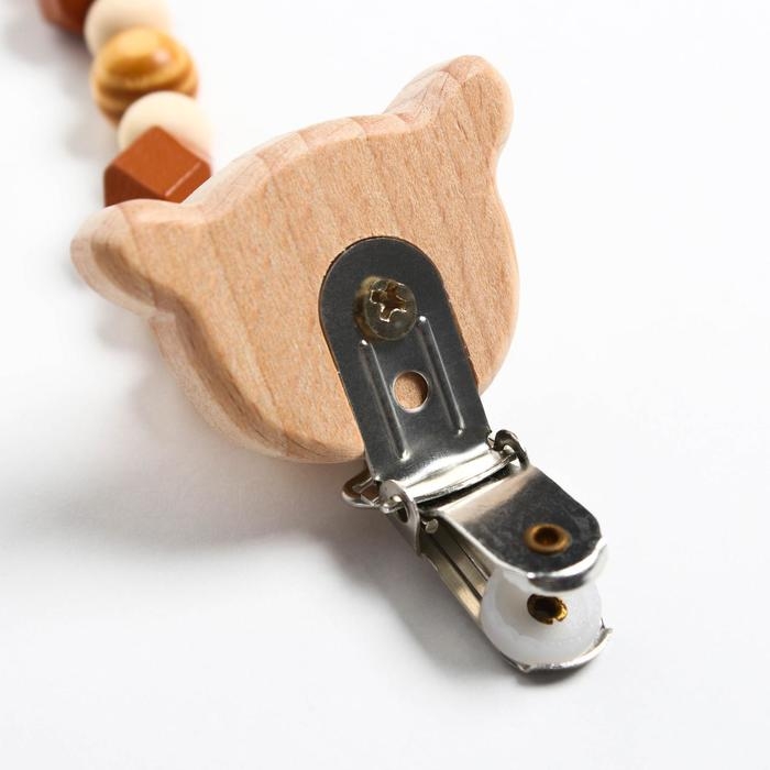 Держатель для соски - пустышки &laquo;Мишка&raquo;, деревянный