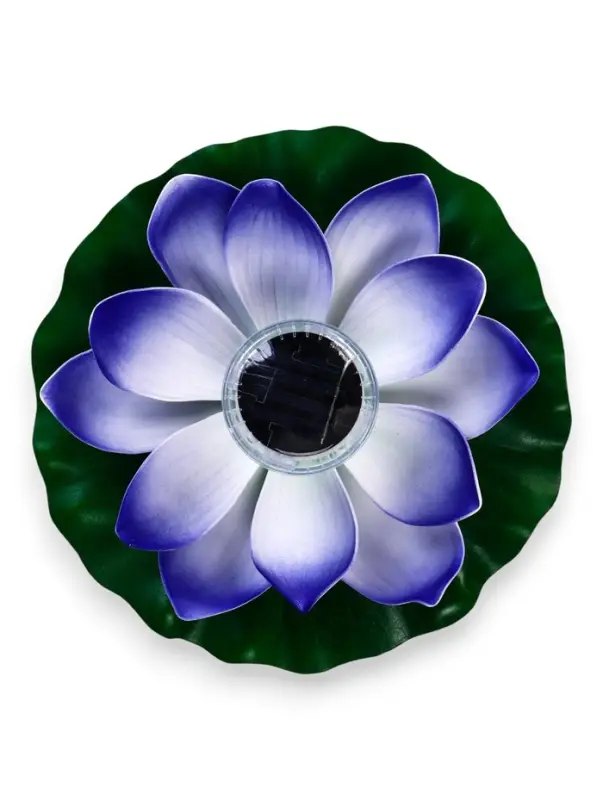 Садовый светильник для водоемов 28 х 28 х 9 см на солнечной бат-е "Лотос" фиол-ый N010