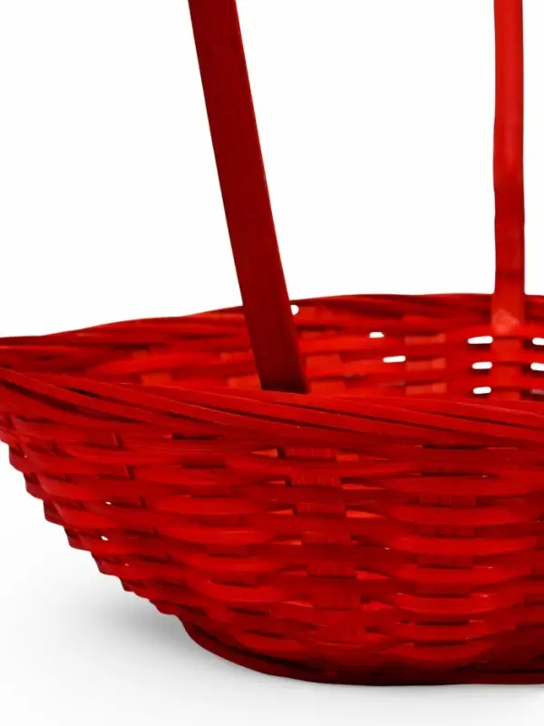 Корзина плетеная 20 х 20 х _ см, ручка h=21 см красный