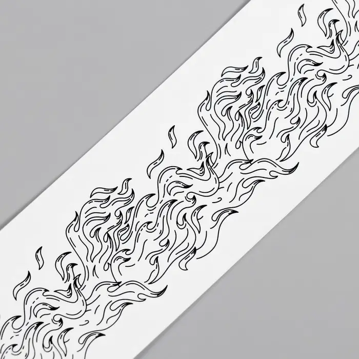 Переводная тату на тело чёрная &laquo;Браслет. Огонь&raquo;, 20&times;3 см