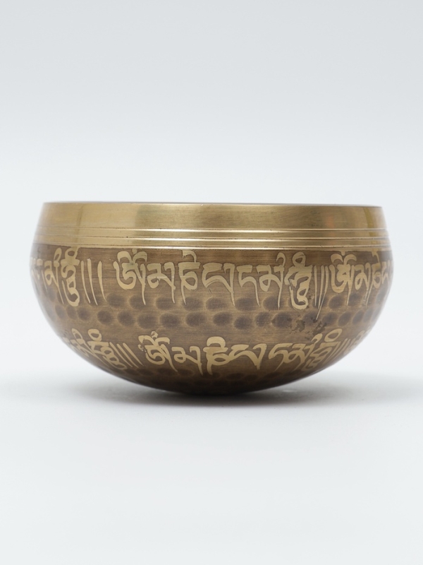 Музыкальный инструмент поющая чаша Music Life, золотистая с узорами, 9 см