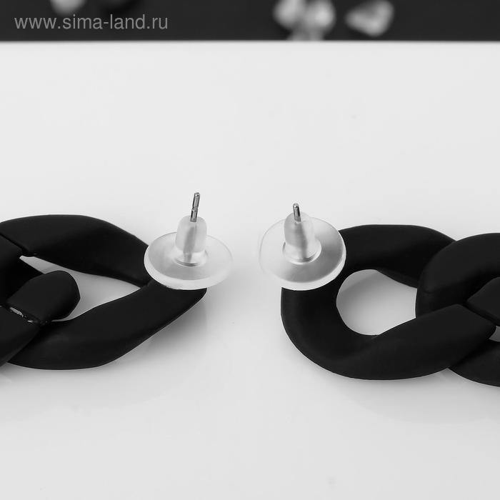 Серьги пластик «Цепь» восторг, малая, цвет чёрный Серьги пластик «Цепь» восторг, малая, цвет чёрный