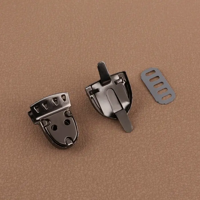 Застёжка для сумки, 3&times;2 см, цвет чёрный никель