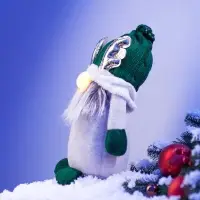 Фигура текстиль &laquo;Гном лосяш в зелёном&raquo; 33&times;12&times;18 см, 1 LED, от батареек AG13&times;3, свечение тёплое белое