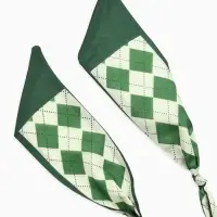 Колье-чокер на платке "Стиль". цвет изумрудный с золотом