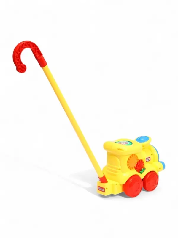 Каталка на палочке "Паровозик" с шестеренками