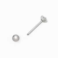 Пирсинг в язык &laquo;Штанга&raquo;, L=2,5 см, цвет белый в серебре