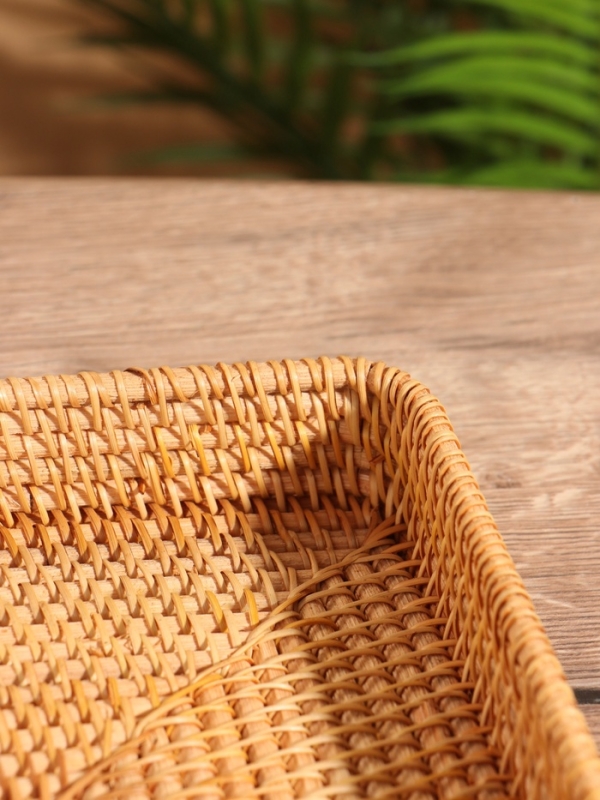 Поднос, 21х21х4 см, ротанг