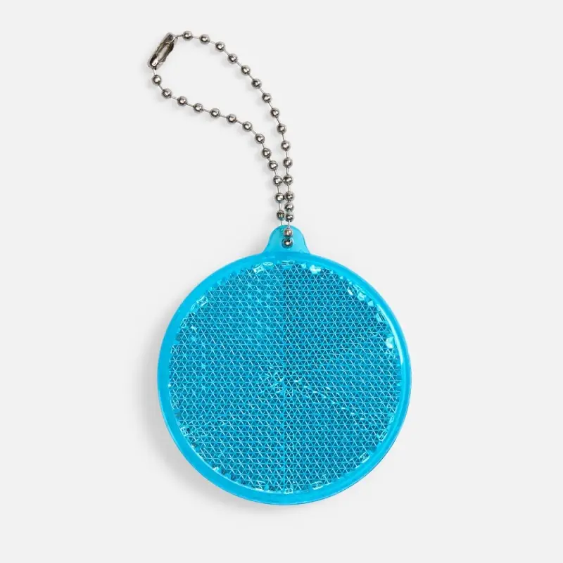 Пешеходный светоотражатель с цепочкой &laquo;Круг&raquo;, синий